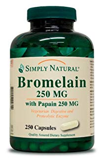 Simply Natural Bromelain 250 MG with Papain 250 MG, 250 capsules