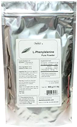 NuSci Pure L-Phenylalanine Powder 500g (1.1lb, 17.6oz)