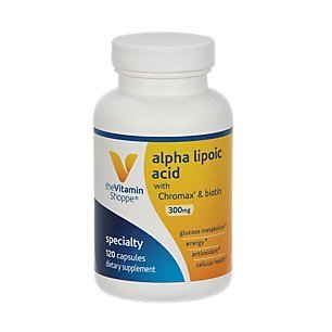 The Vitamin Shoppe Alpha Lipoic Acid with Chromax Biotin Antioxidant for Glucose Metabolism, Energy, Cellular Health (120 Capsules)