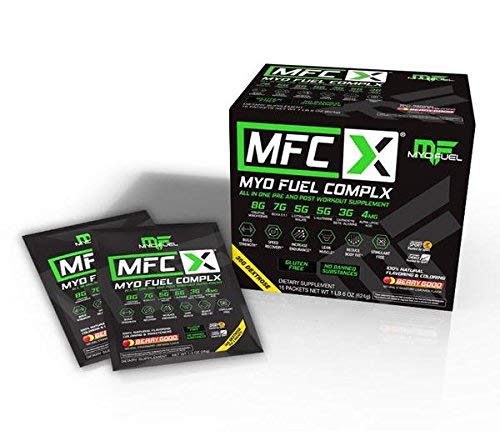 MyoFuel Complx Pre-and-Post Workout with BCAA's, Creatine, Citrulline Malate, Carnosyn Beta-Alanine, Alpha Lipoic Acid, Glutamine, Dextrose, Beet Powder - 16 Packets per Box