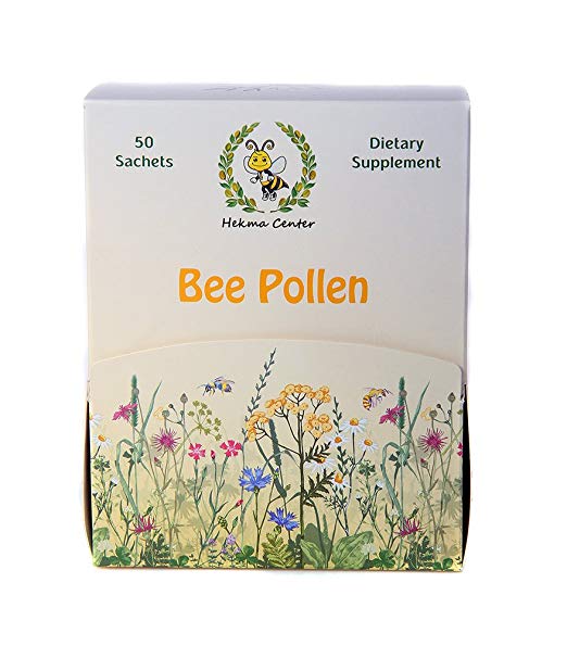 Hekma Center Raw Bee Pollen - Organic Superfood - Multivitamins and Minerals - 50 Sachets