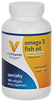 the Vitamin Shoppe - Omega 3 Fish Oil 600 Epa / 240 Dha, 1100 mg, 180 softgels