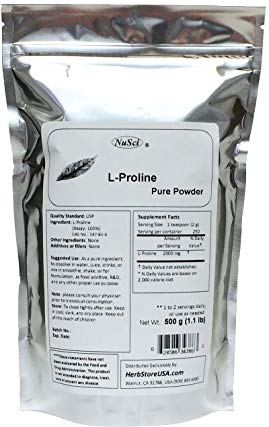 Pure L-Proline Powder a Collagen Component (500 grams (1.1 lb))