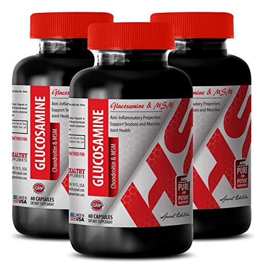 Glucosamine in powder form - GLUCOSAMINE AND MSM 3230 MG - promote joint health (3 Bottles)