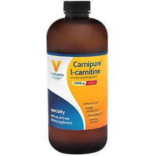 Liquid Carnipure LCarnitine 3,000mg Raspberry Flavor, Clinically Studied Ingredient Supports Weight Management, Energy Production Fat Metabolism (16 Fl Oz.) by The Vitamin Shoppe