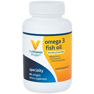 The Vitamin Shoppe Omega3 Fish Oil 1000 MG (60 Softgels)