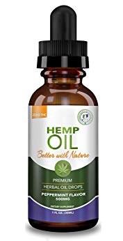 Hemp Oil 500mg for Fast Pain Relief :: Anxiety, Inflammation, Sleep, Nausea, Depression :: Premium Herbal Drops :: MCT Oil Packed with Omega 3,6 Fatty Acids :: Better with Nature 30 Day Supply