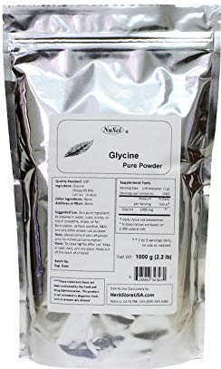 NuSci Glycine Bulk Pure Powder 1000g (2.2 lb) USP quality standard