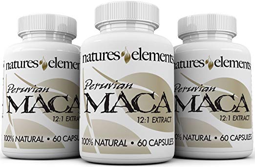 Peruvian Maca Extract - PACK OF 3 - Extra Strength 12:1 Extract - 500mg Maca Root Capsules - For Men And Women - 1 Month Supply - Made In USA