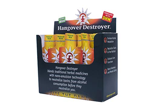 Hangover Destroyer - hangover prevention formula w/ DHM from Oriental Raisin Tree (+ MCT oil) - Carton 15 servings (flexible pouch)