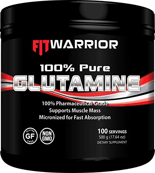 Glutamine Powder, 500g, 1 Pound 1.12 Ounces, Unflavored 100% Pure Pharmaceutical-Grade L-Glutamine Amino