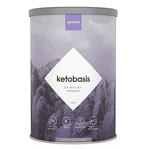 Synchro Ketobasis | MCT Oil Powder | C8 Caprylic MCTs | 100% Coconut-Derived | Essential Keto Nutrition | Ketosis Ketone Brain Fuel